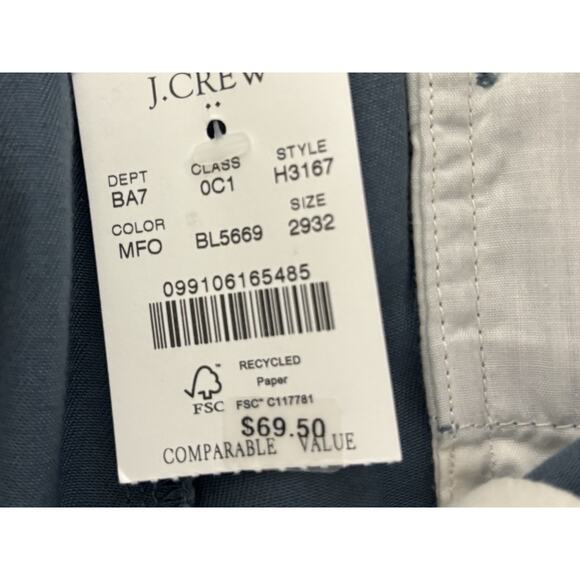 NWT J.Crew Mens Pants Slim Fit Flex Chino 29X32 Blue Classic Preppy - Picture 7 of 12